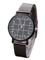 Hidzo Horloge Vakjes ø 37 mm - Zwart - Kunstleer