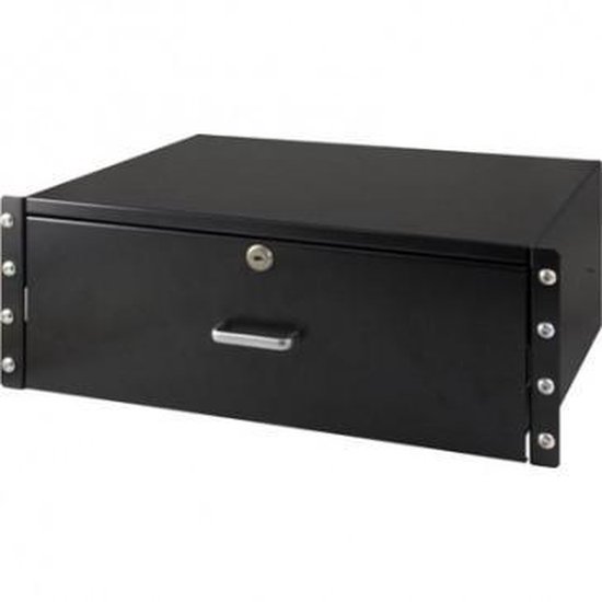 19-DR04, 4U afsluitbare lade 19" serverkasten, zwart