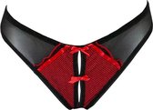 Christine le Duc - Open kruis string RED HOT - Maat L - Rood / Zwart