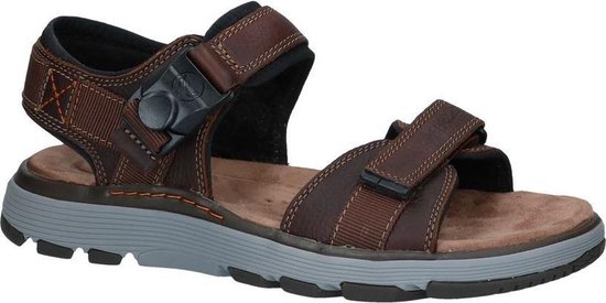 Clarks Un Trek Part Heren Sandalen - Dark Tan Lea - Maat 47 | Bestel nu!
