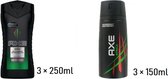 Axe Africa   3 Douchegel &  3 Deodorant Spray