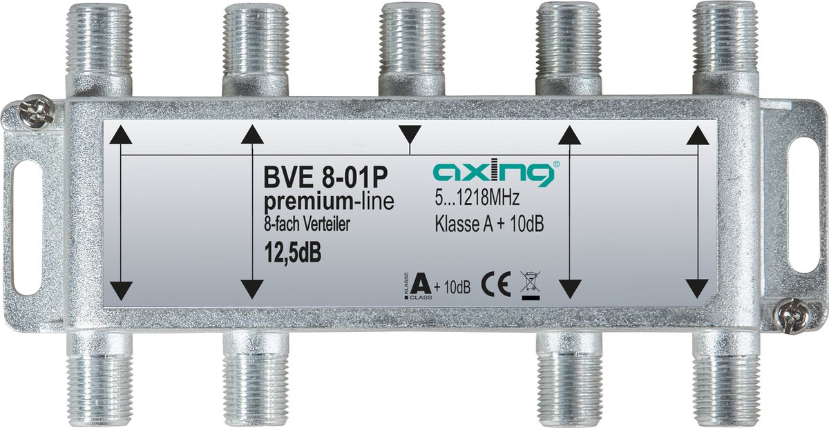 BVE 8-01P - Cable splitter - 5 - 1218 MHz - Metallic - Male - A+ - F