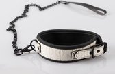 Bad Kitty – Choker Halsband met Ketting voor Onderdanige Slaaf – Wit