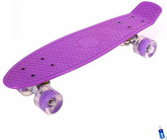 Retro Plastic Skateboard Penny Board - Wieltjes met LED verlichting -  Skate-Plein - Paars | bol.com