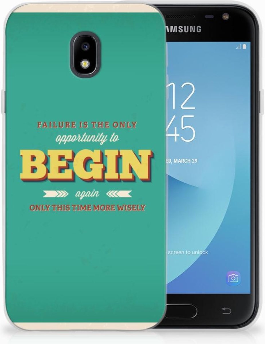 Samsung Galaxy J3 2017 Siliconen hoesje met naam Quote Begin