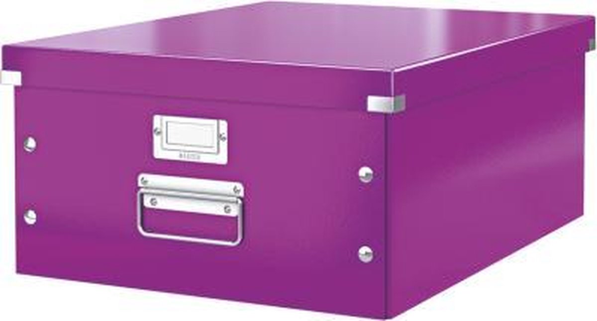Leitz WOW Click & Store Grote Opbergdoos - 85% Gerecycled Karton - Voor A3 Formaten - 36.9 x 48.2 cm (BxD) - Paars