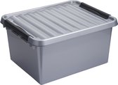Boîte de rangement Sunware Q-Line - 36L - Plastique - Argent / Noir