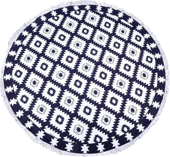 Eentonig uitgebreid ongezond Hippe Roundie IBIZA handdoek - rond - strandlaken - Zwart-wit motief |  bol.com