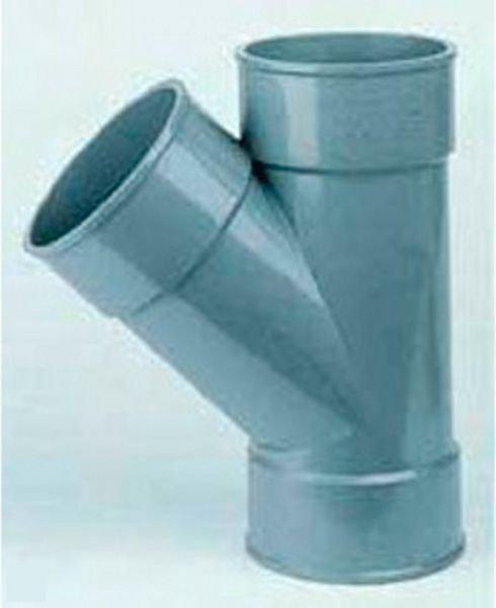 PVC Mof T-stuk 45° LIJM 45-32 - Voor Rioolbuis : 32 mm