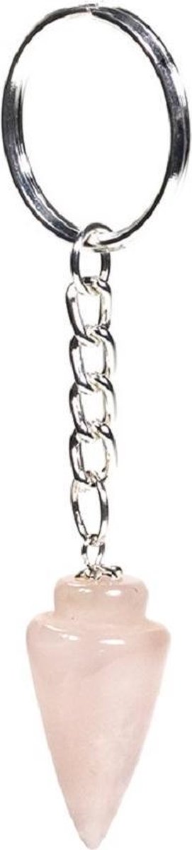 Sleutelhanger Pendel Rozenkwarts (10 cm)