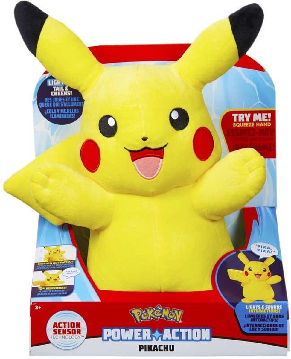Pokemon Pikachu (origineel) pluchen knuffel met licht en geluid, 30cm hoog  en van hoge... | bol.com