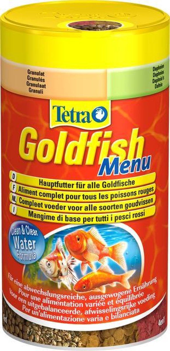 Goldfish Menu 4 en 1, 62 g - 250 ml, Aliment complet pour les poiss