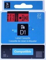 Dymo D1 45017 compatible tape 12mm. zwart op rood PrintVoordeelshop huismerk