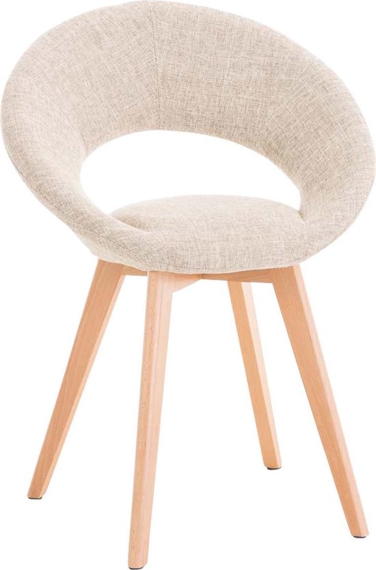 Grondig Waarneembaar het laatste Clp Design stoel TIMM - retro kuipstoel, vierpotig houten onderstel, stof -  crème | bol.com