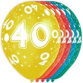 5x pièces 40 ans décoration thème ballons hélium 30 cm - Age des objets de fête 40 ans