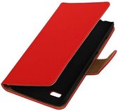 Mobieletelefoonhoesje.nl - Huawei Y5 / Y560 Hoesje Effen Bookstyle Rood