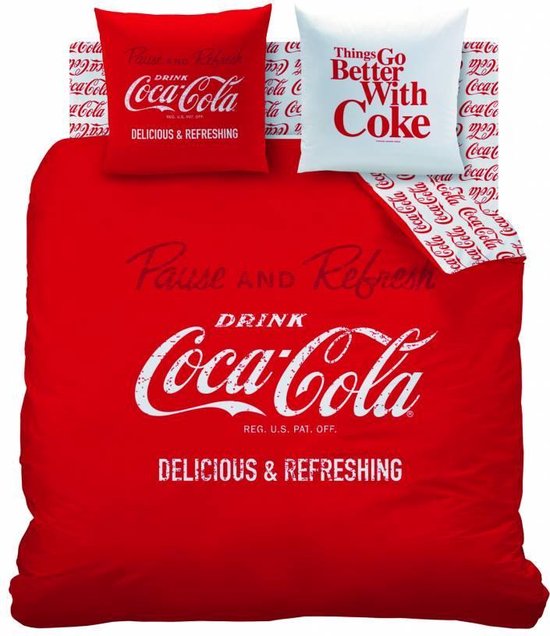 Pijlpunt steenkool onvoorwaardelijk Coca Cola Enjoy - Dekbedovertrek - Eenpersoons - 140 x 200 cm - Rood |  bol.com