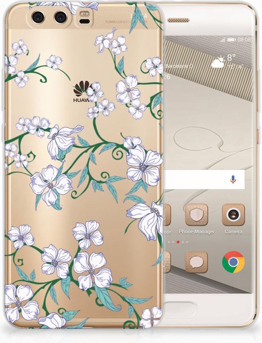 TPU Hoesje voor Huawei P10 Plus Uniek TPU Case Blossom White