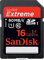 Sandisk Extreme PLUS SD kaart 16 GB