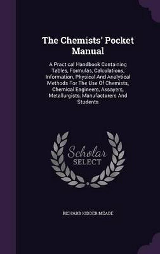 The Chemists' Pocket Manual - cover
