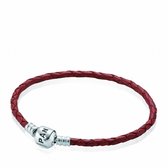Pandora Moments - Braided Leather - Red - Silver Clasp - 590705CRD-S1- Maat 17cm