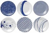 Royal Doulton Pacific Tapas / Assiettes à gâteaux 16 cm, 6 pièces - bleu / porcelaine
