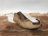 Gerecyclede houten schoenen kapstok 2 stuks