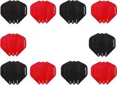 Dragon darts - 10 sets (30 stuks) - XS100 Poly flights - duo kleur pakket - Zwart en Rood – dart flights - darts flights