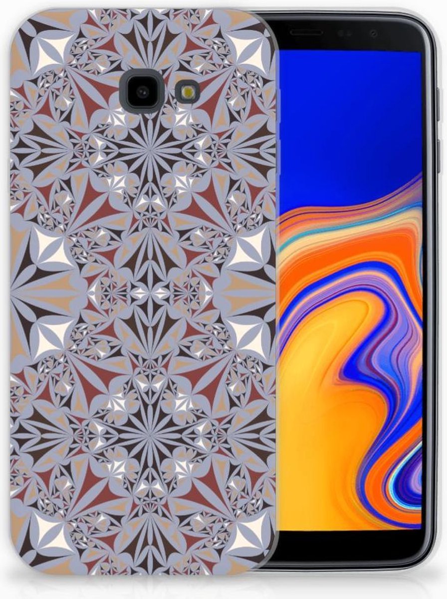Samsung Galaxy J4 Plus (2018) TPU Siliconen Hoesje Flower Tiles