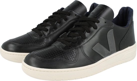 Veja V10 Lth VX021274 - schoenen-sneakers - Mannen - zwart/grijs - maat 41  | bol