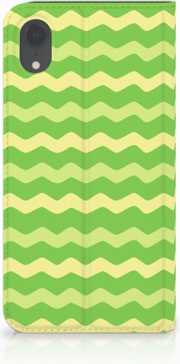 Apple iPhone Xr Hoesje met Magneet Waves Green