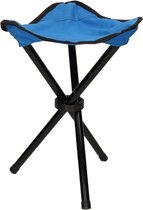 Blauwe opvouwbare campingkruk/visserskruk - 38 cm - kampeerspullen - camping benodigdheden