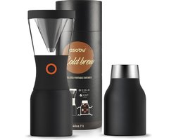 Asobu Cold Brew Koffiezetapparaat - 1L - RVS & Kunststof - Zwart