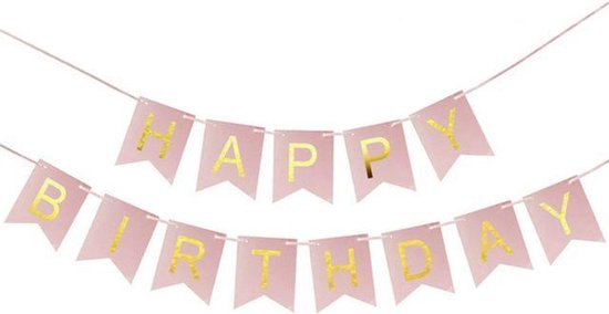 dodelijk hemel Revolutionair Slinger Happy birthday roze 3 meter | bol.com