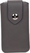 BestCases.nl Huawei Honor 3 - Universele Luxe Leder look insteekhoes/pouch - Grijs Medium