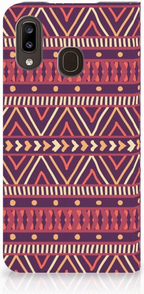 Samsung Galaxy A30 Hoesje met Magneet Aztec Paars