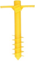 Gele parasolhouder/ parasolharing strand 40 cm