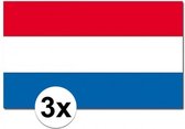 3x Vlaggen Nederland 90 x 150 cm