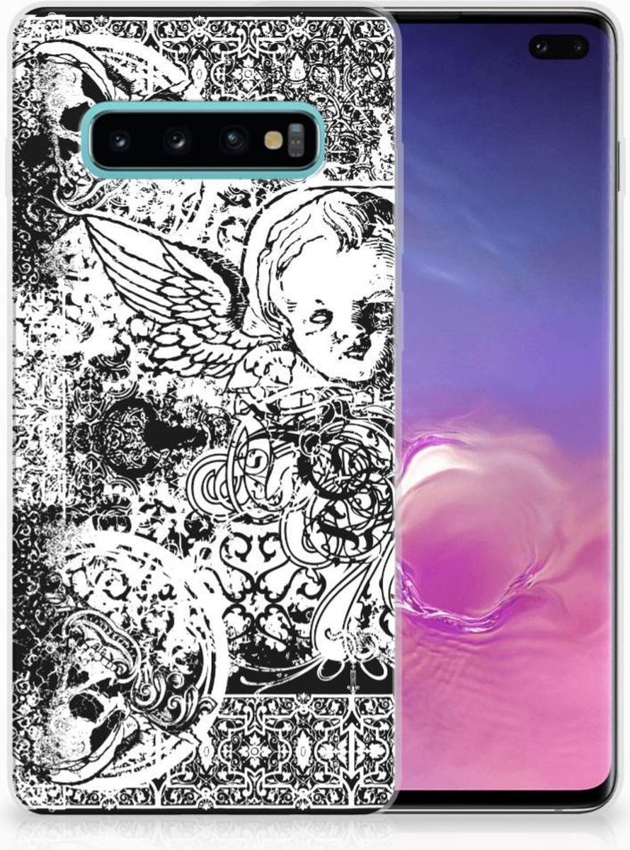 Silicone Back Case Samsung Galaxy S10 Plus Skulls Angel