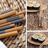 Baguettes - Bambou - 5 paires - 22,5 cm - Asiatique - Style japonais - Coffret Sushi