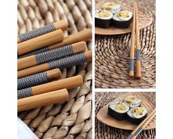 Chopsticks - Bamboe - 5 paar - 22,5cm - Aziatisch - Japanse stijl - Sushi Giftset