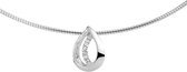 The Jewelry Collection Ketting Gescratcht Zirkonia 1,0 mm 45 cm - Zilver