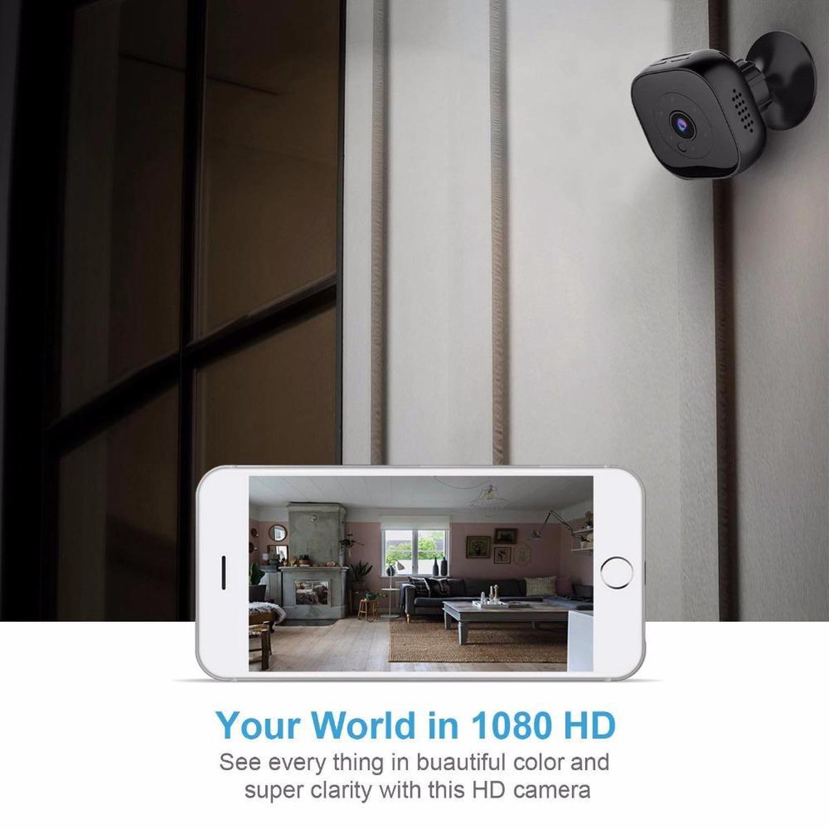 Mini Caméra Surveillance WiFi 1080P - Vision Nocturne, Grand Angle 120°, Batterie Longue Durée, Pour Maison, Magasin, Animaux