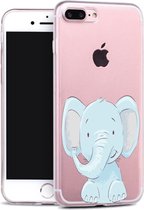 Apple Iphone 7 Plus / 8 Plus Transparant olifanten siliconen hoesje - Olifantje