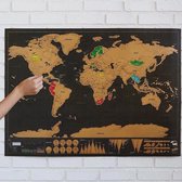 Dieux - Wereldkaart kraskaart XXL Wereld kaart 82,5 x 59,5 cm - Scratch Map - Kras de bezochte landen