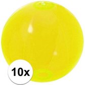 10x Opblaasbare strandbal neon geel 30 cm