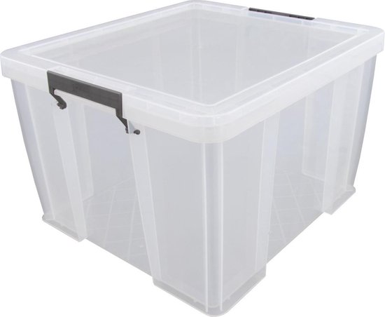 Box 48L - Transparante grote opbergdoos prijse handvaten | bol.com