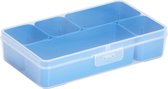 Boîte d'assortiment Sunware Q-line - Incl. 5 plateaux amovibles - transparent / bleu