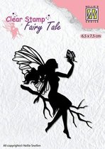 FTCS009 Clearstamp Nellie Snellen - Fairy tale silhouet stempel fee - 1 stuks 6,5 x 7,5 cm