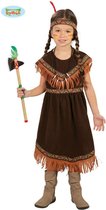 Guirca - Indiaan Kostuum - Tina Totem Indiaan - Meisje - bruin - 10 - 12 jaar - Carnavalskleding - Verkleedkleding